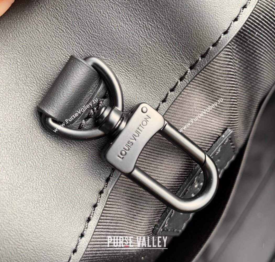 Louis Vuitton Mens Sac Plat 24H Tote bag in Black Taurillon Leather M21865 (KI-250702034)