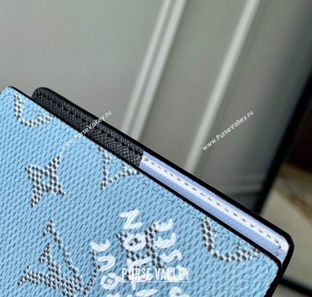 Louis Vuitton Pocket Organizer Wallet in Monogram Heritage Canvas M14688 Blue 2025 (KI-250701103)