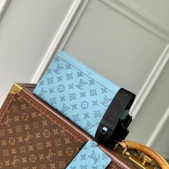Louis Vuitton Mens Gaston Wearable Wallet in Monogram Shadow Leather M81115 Light Blue 2025 (KI-250702037)