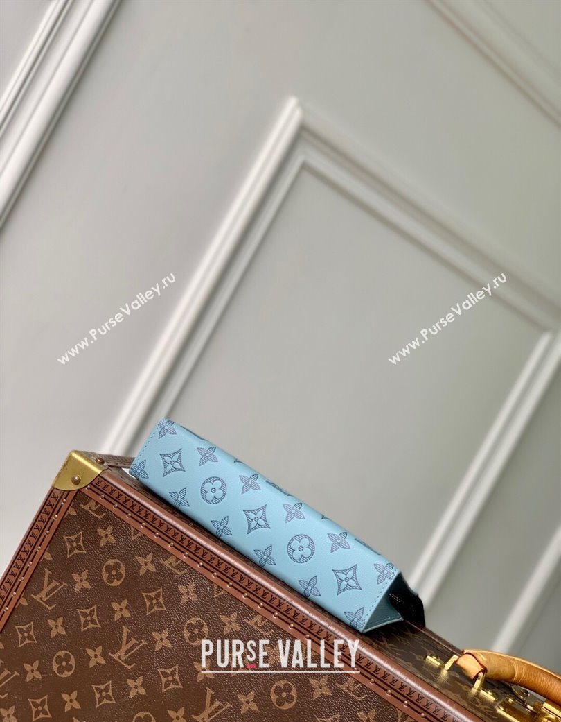 Louis Vuitton Mens Gaston Wearable Wallet in Monogram Shadow Leather M81115 Light Blue 2025 (KI-250702037)