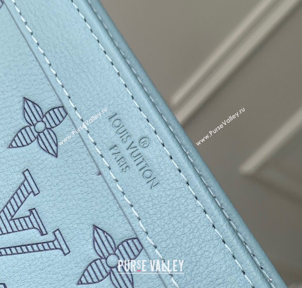 Louis Vuitton Mens Gaston Wearable Wallet in Monogram Shadow Leather M81115 Light Blue 2025 (KI-250702037)