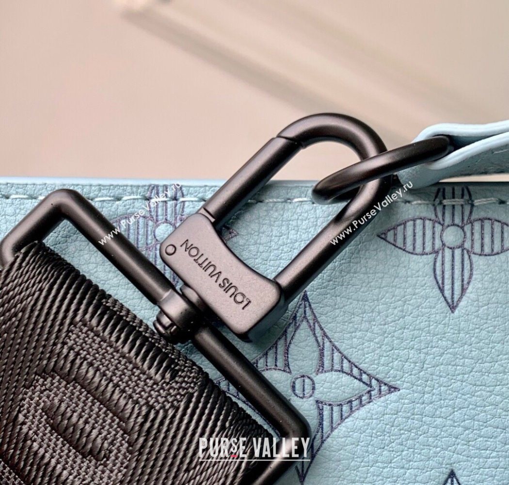 Louis Vuitton Mens Gaston Wearable Wallet in Monogram Shadow Leather M81115 Light Blue 2025 (KI-250702037)