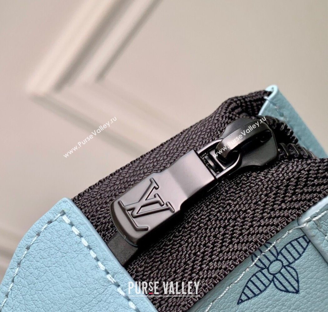 Louis Vuitton Mens Gaston Wearable Wallet in Monogram Shadow Leather M81115 Light Blue 2025 (KI-250702037)