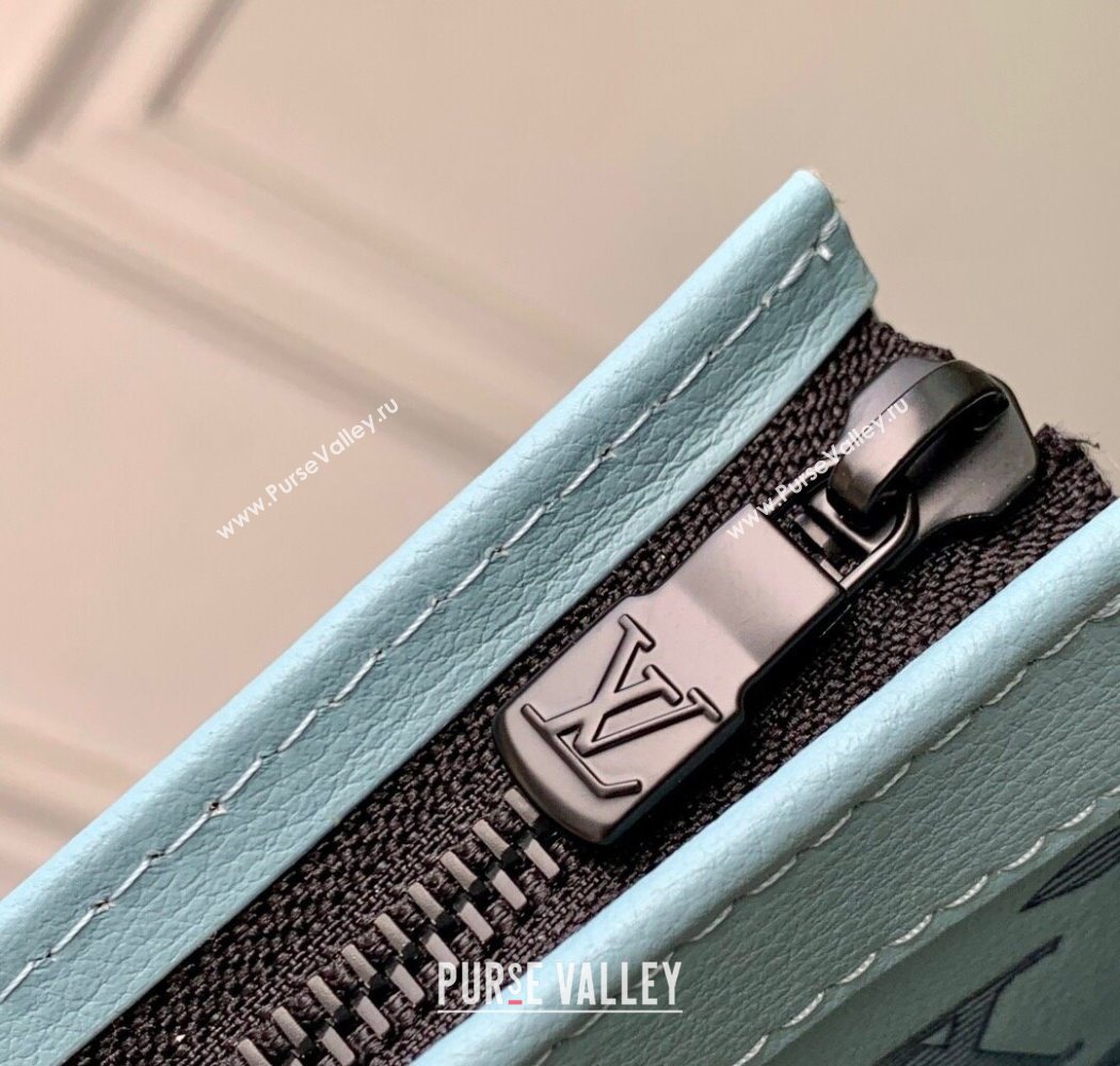 Louis Vuitton Mens Gaston Wearable Wallet in Monogram Shadow Leather M81115 Light Blue 2025 (KI-250702037)