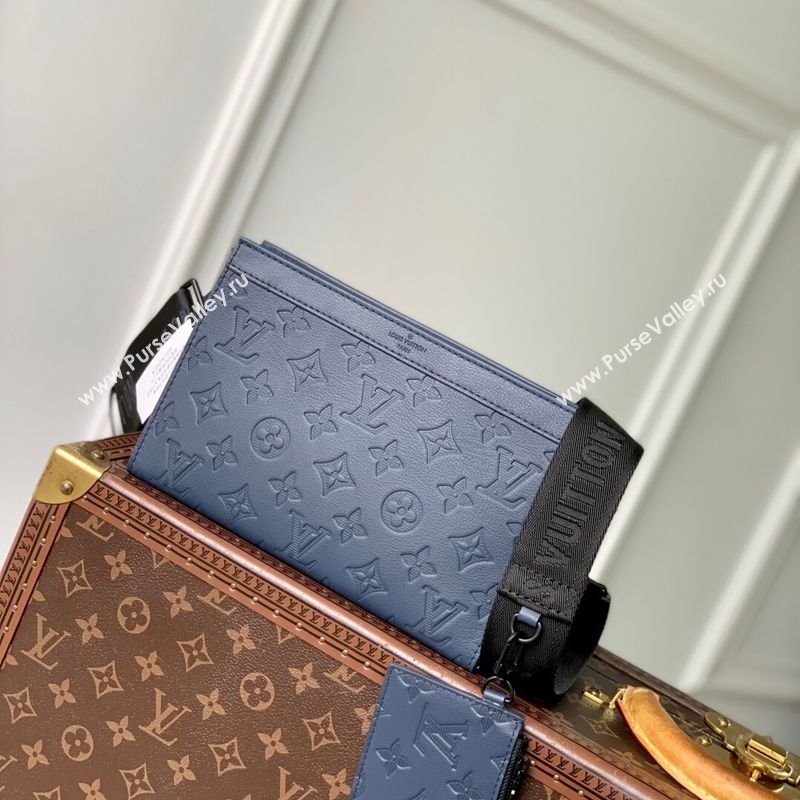 Louis Vuitton Mens Gaston Wearable Wallet in Monogram Shadow Leather M81115 navy Blue 2025 (KI-250702038)