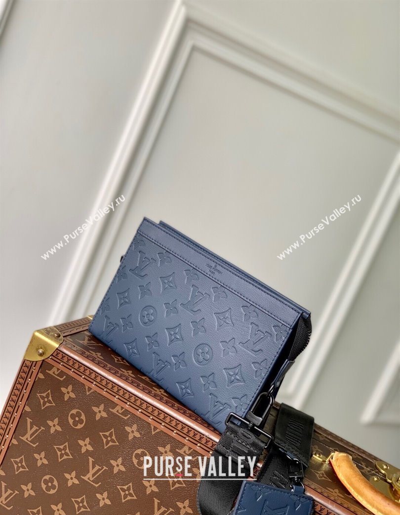 Louis Vuitton Mens Gaston Wearable Wallet in Monogram Shadow Leather M81115 navy Blue 2025 (KI-250702038)