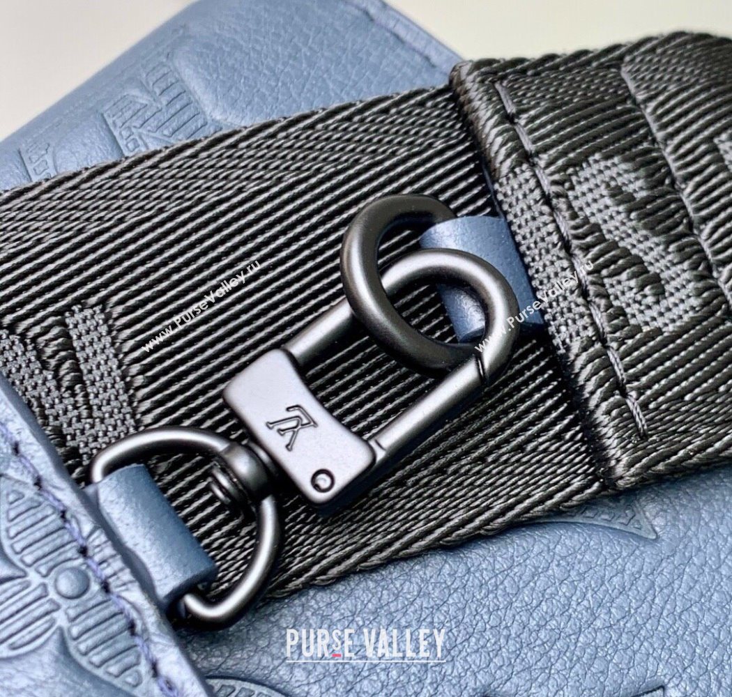 Louis Vuitton Mens Gaston Wearable Wallet in Monogram Shadow Leather M81115 navy Blue 2025 (KI-250702038)