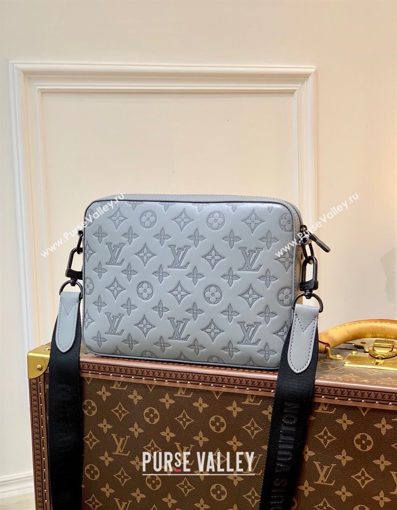 Louis Vuitton Mens Duo Messenger Bag in Monogram Shadow Leather Grey M46104 2025 (KI-250702040)