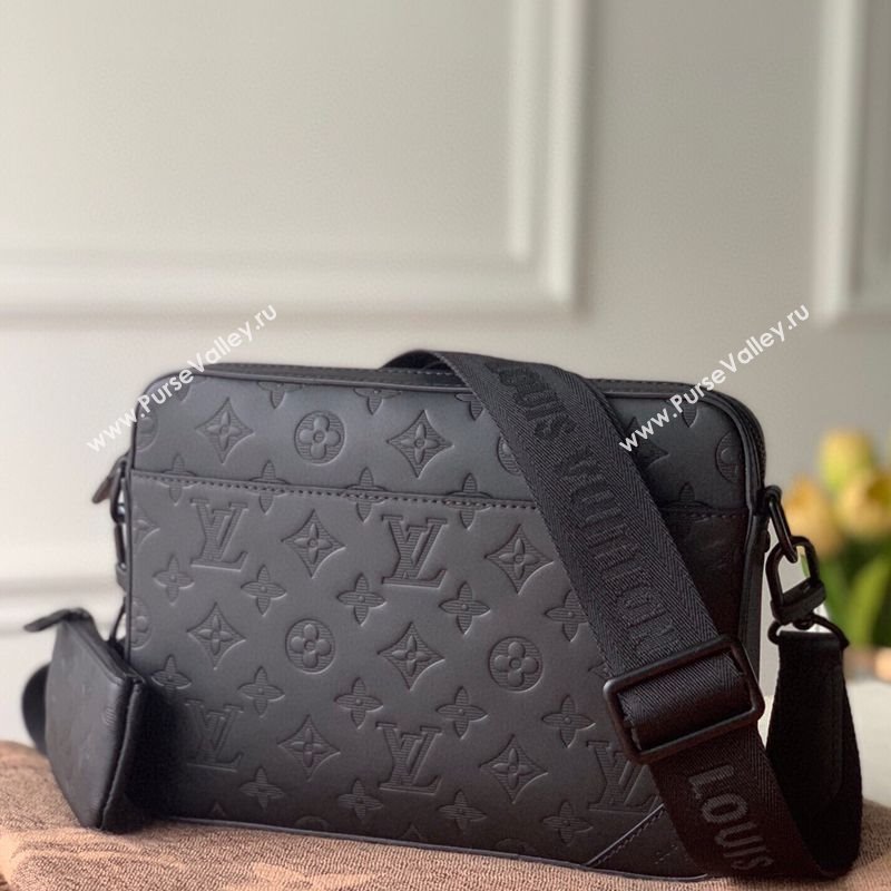 Louis Vuitton Mens Duo Messenger Bag in Monogram Shadow Leather Black M69827 2025 (KI-250702042)