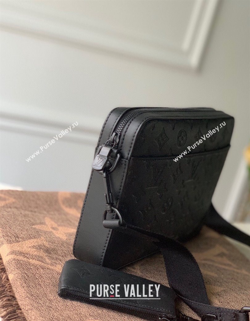 Louis Vuitton Mens Duo Messenger Bag in Monogram Shadow Leather Black M69827 2025 (KI-250702042)