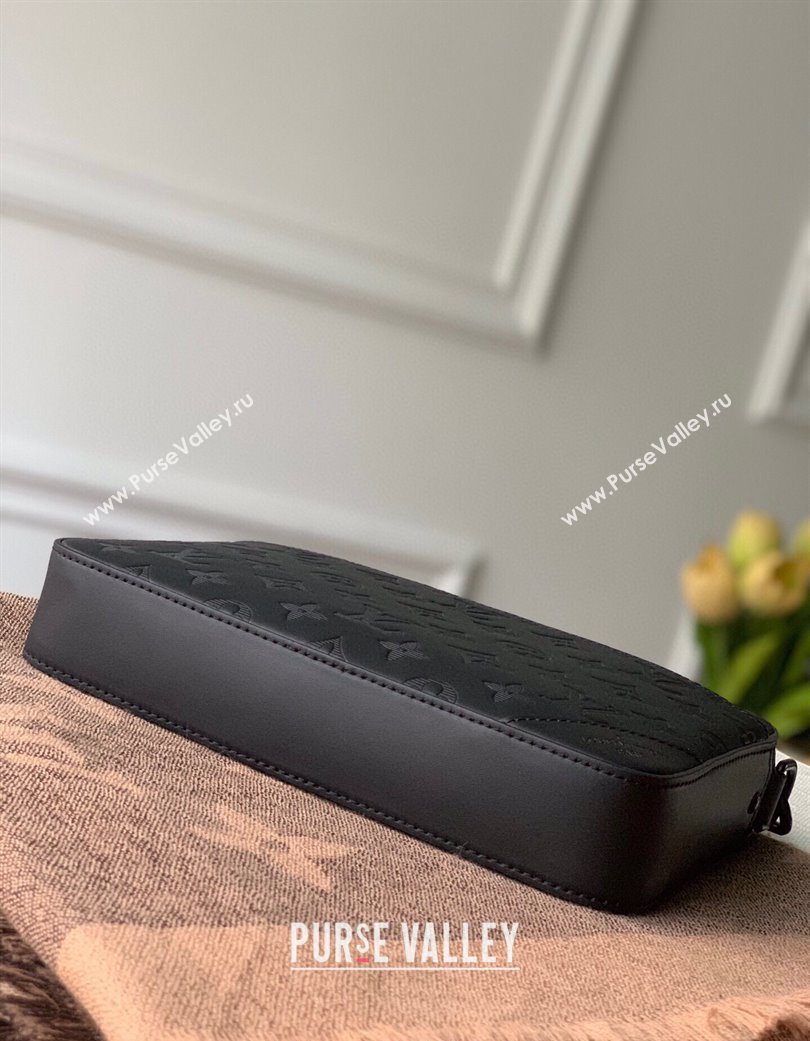 Louis Vuitton Mens Duo Messenger Bag in Monogram Shadow Leather Black M69827 2025 (KI-250702042)