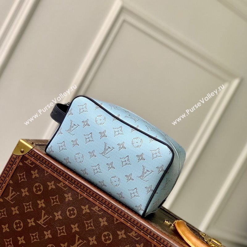 Louis Vuitton Mens Locker Dopp Kit Cluch in Monogram Heritage Canvas M14839 Blue 2025 (KI-250701108)