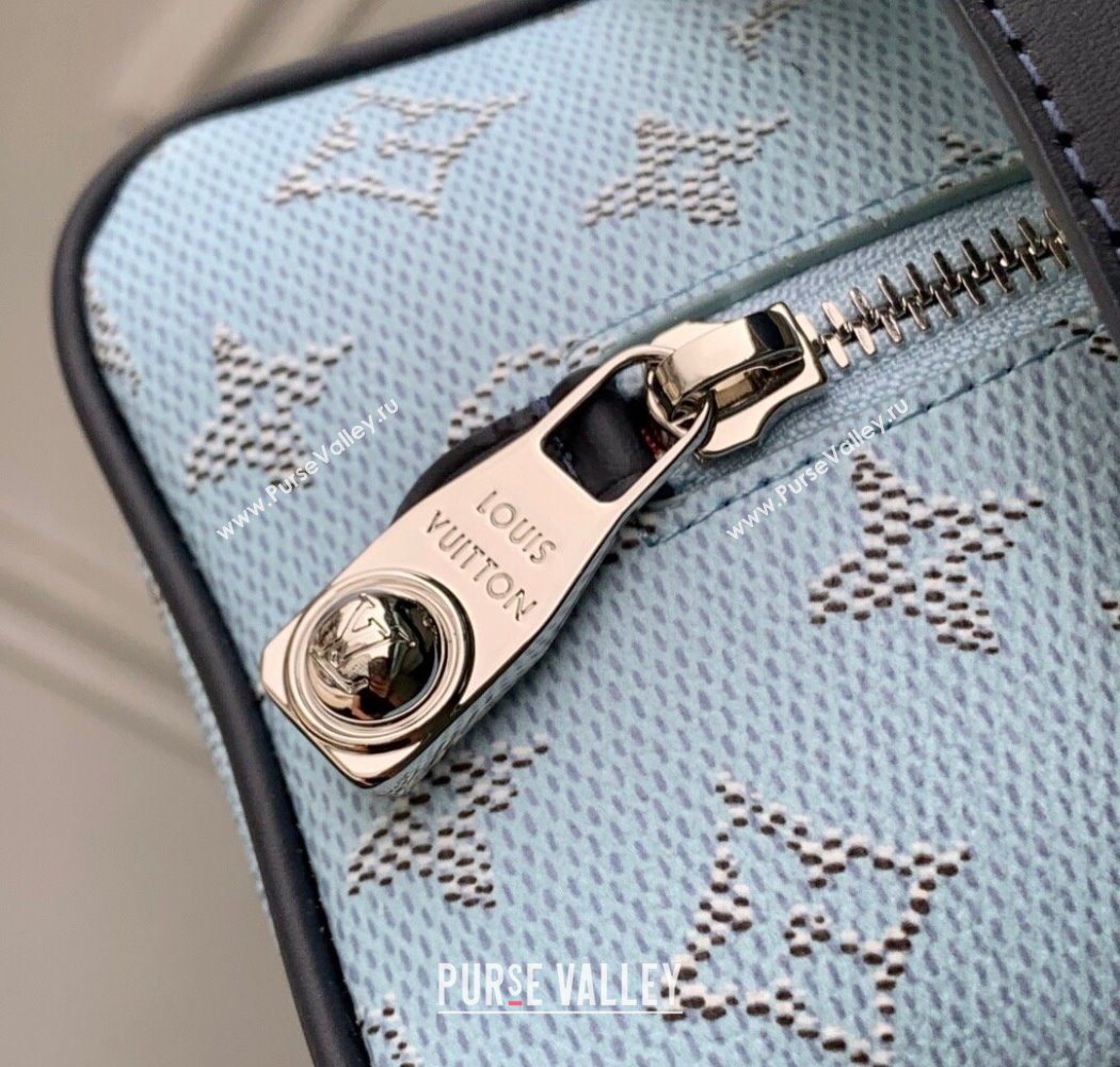 Louis Vuitton Mens Locker Dopp Kit Cluch in Monogram Heritage Canvas M14839 Blue 2025 (KI-250701108)