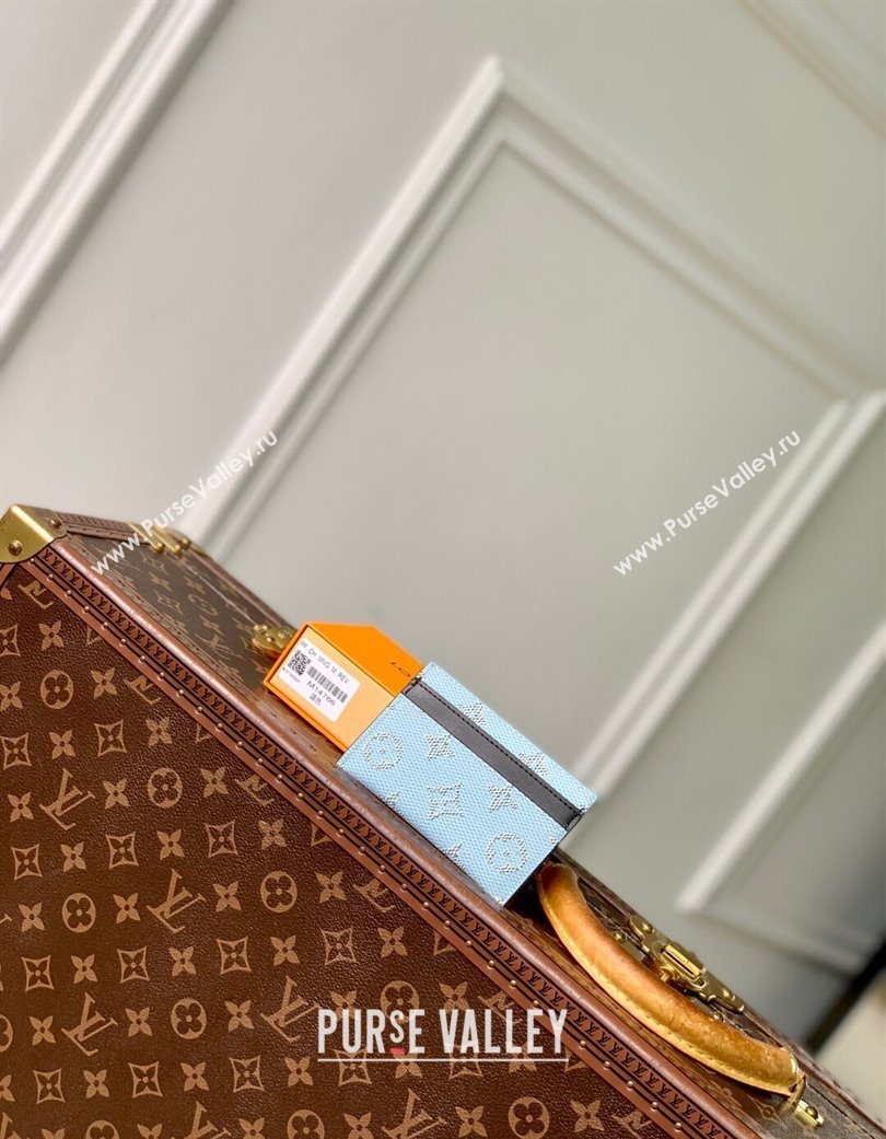 Louis Vuitton Double Card Holder Wallet in Monogram Heritage Canvas M14766 Blue 2025 (KI-250701105)