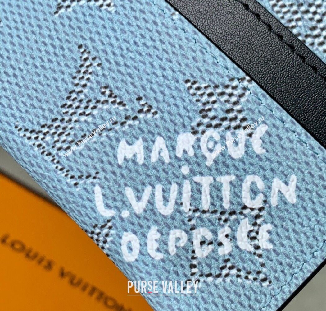Louis Vuitton Double Card Holder Wallet in Monogram Heritage Canvas M14766 Blue 2025 (KI-250701105)