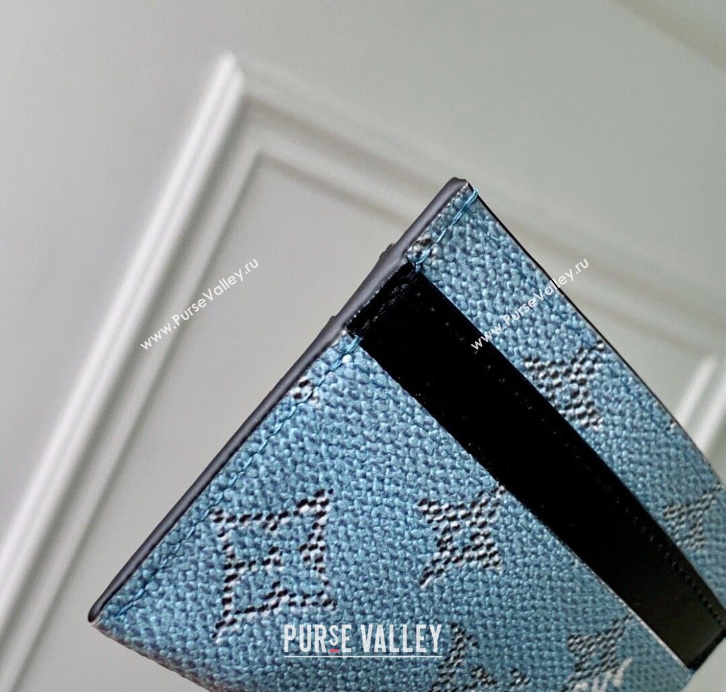 Louis Vuitton Double Card Holder Wallet in Monogram Heritage Canvas M14766 Blue 2025 (KI-250701105)