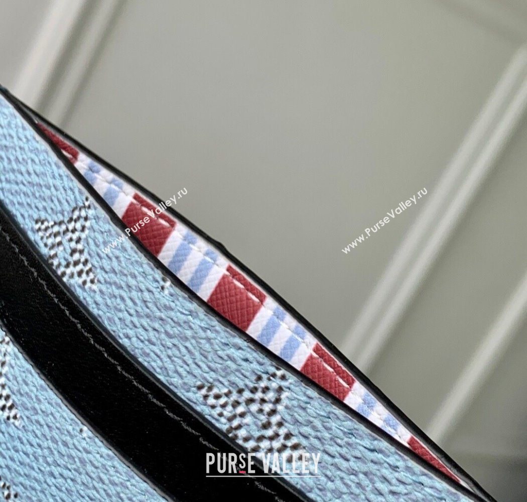 Louis Vuitton Double Card Holder Wallet in Monogram Heritage Canvas M14766 Blue 2025 (KI-250701105)