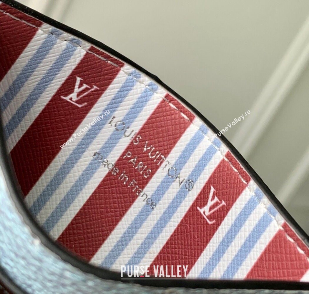 Louis Vuitton Double Card Holder Wallet in Monogram Heritage Canvas M14766 Blue 2025 (KI-250701105)