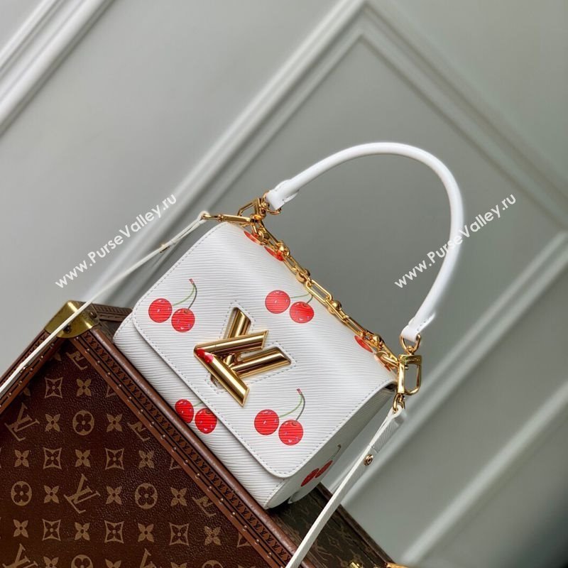Louis Vuitton LV x TM Twist PM bag in White Cherry Epi Leather 2025 M13239 (KI-250702010)