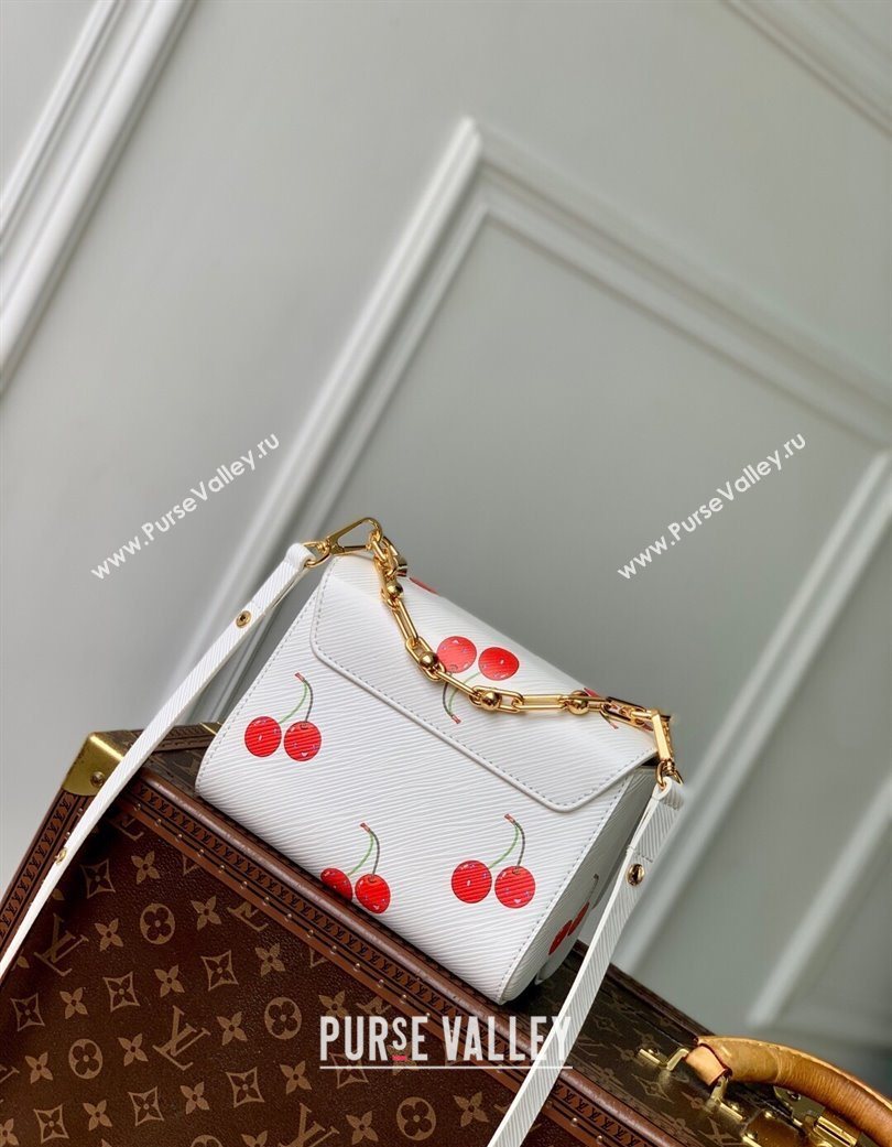 Louis Vuitton LV x TM Twist PM bag in White Cherry Epi Leather 2025 M13239 (KI-250702010)