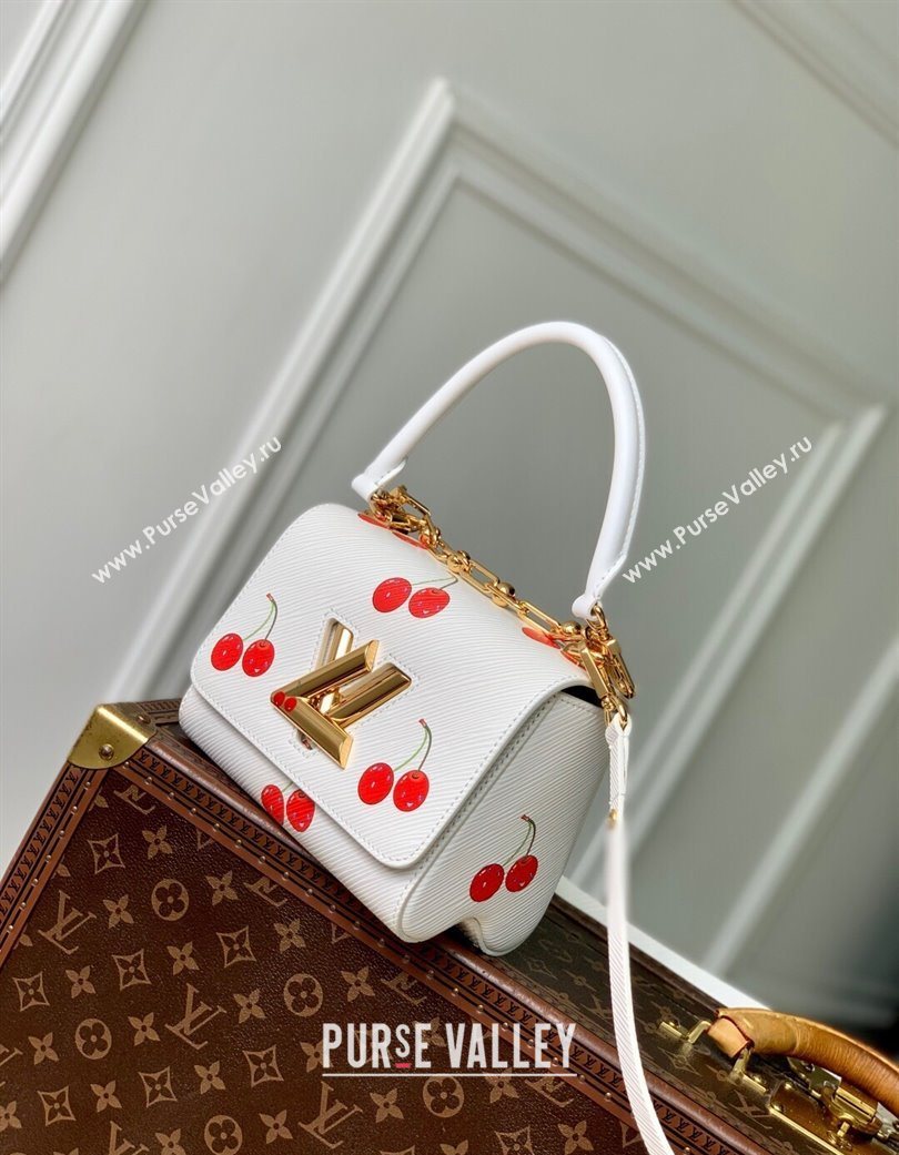 Louis Vuitton LV x TM Twist PM bag in White Cherry Epi Leather 2025 M13239 (KI-250702010)