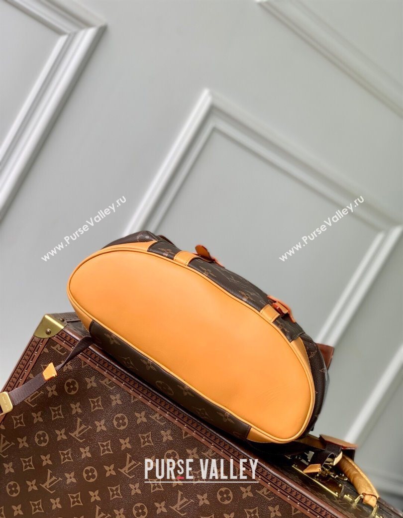 Louis Vuitton Mens Christopher MM Backpack Bag in Monogram Canvas and Leather Apricot 2025 M14038 (KI-250702018)