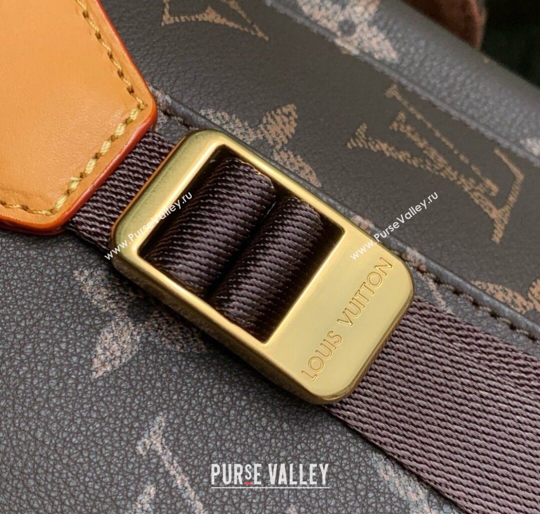 Louis Vuitton Mens Christopher MM Backpack Bag in Monogram Canvas and Leather Apricot 2025 M14038 (KI-250702018)