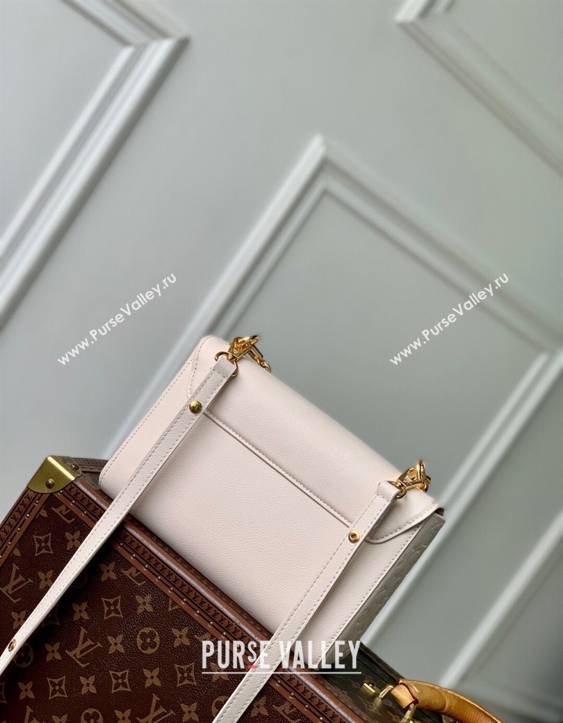 Louis Vuitton Twist MM Slim bag in Leather Quartz White 2025 M14341 (KI-250702021)