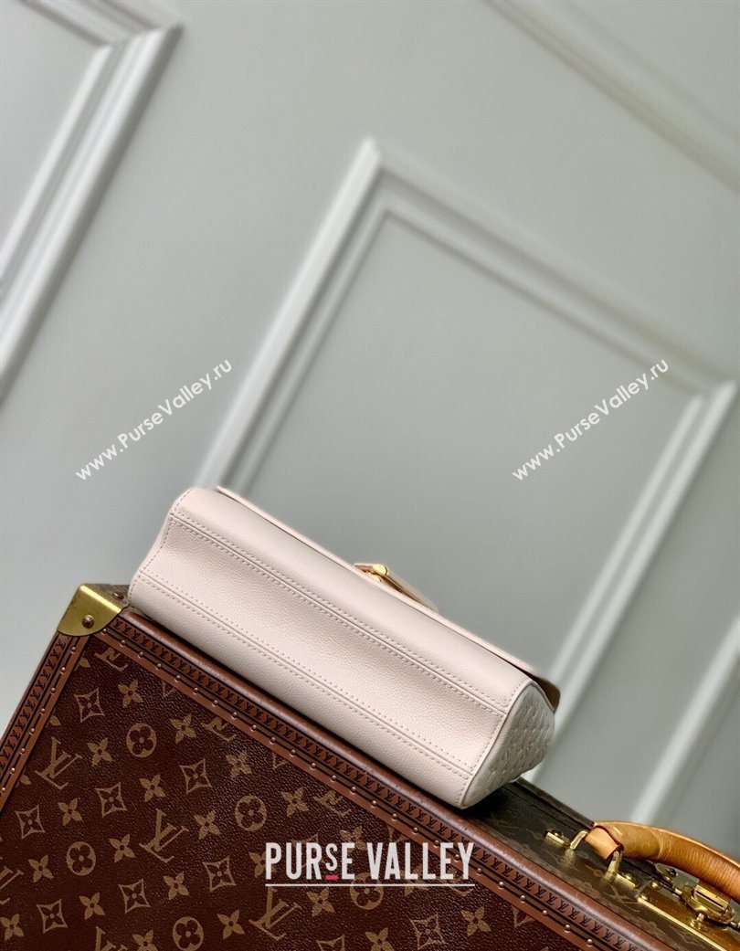 Louis Vuitton Twist MM Slim bag in Leather Quartz White 2025 M14341 (KI-250702021)