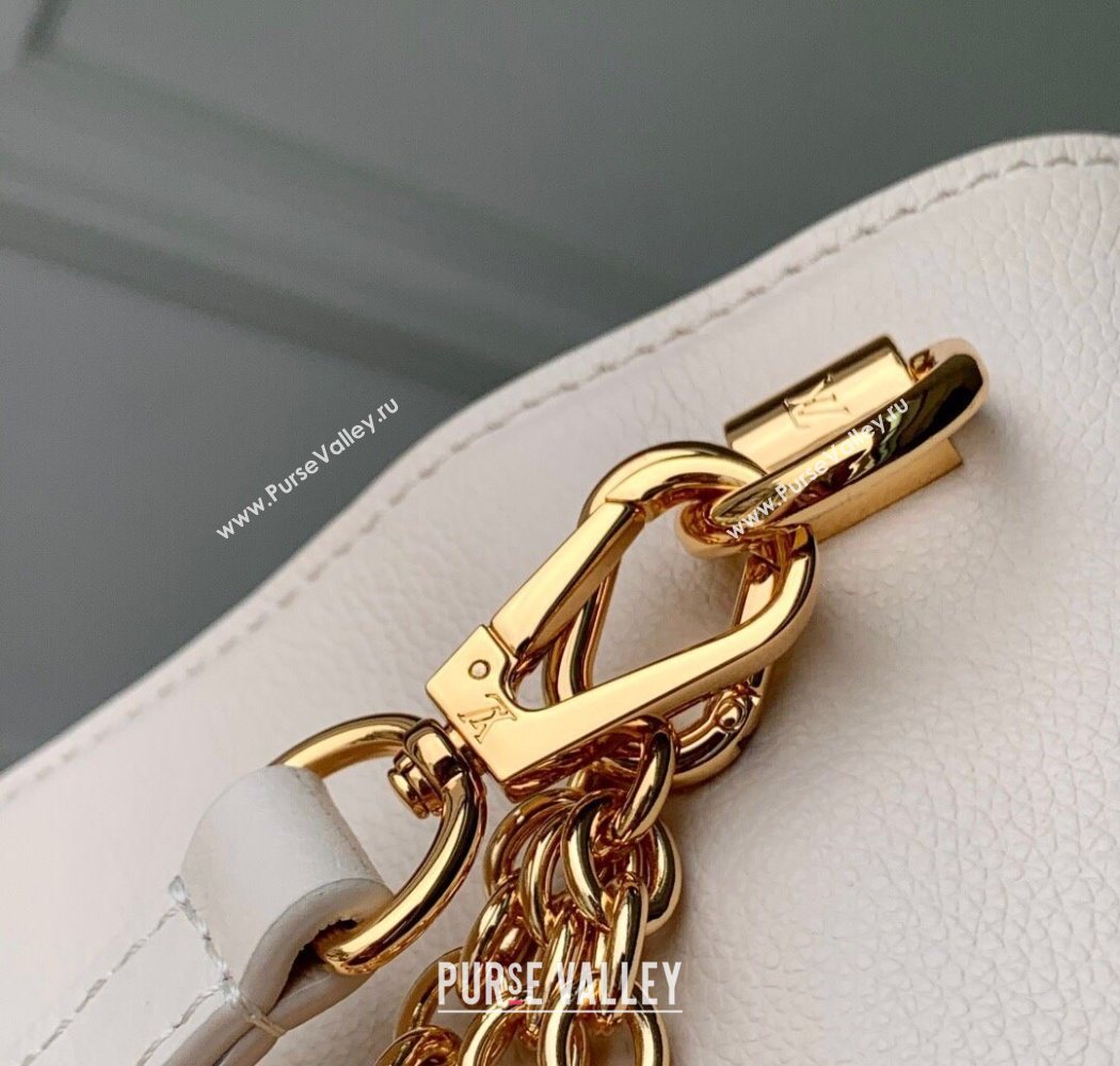 Louis Vuitton Twist MM Slim bag in Leather Quartz White 2025 M14341 (KI-250702021)