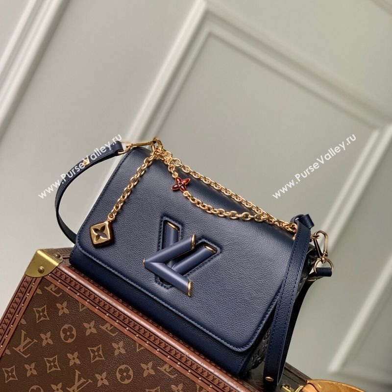 Louis Vuitton Twist MM Slim bag in Leather Navy Blue 2025 M14342 (KI-250702020)