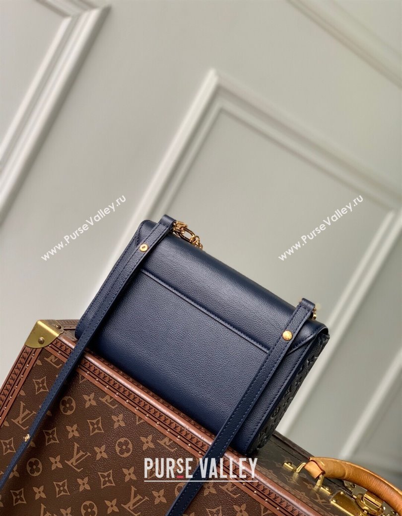 Louis Vuitton Twist MM Slim bag in Leather Navy Blue 2025 M14342 (KI-250702020)