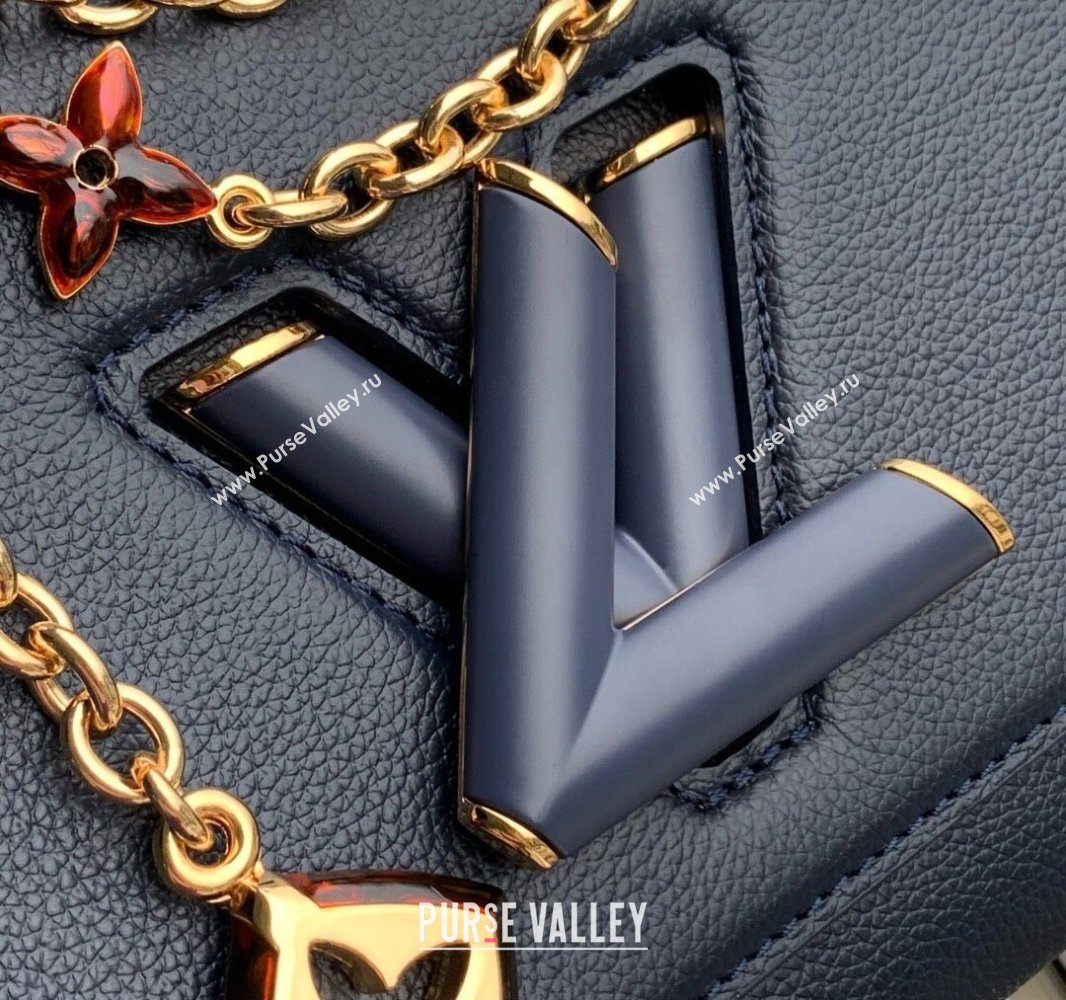 Louis Vuitton Twist MM Slim bag in Leather Navy Blue 2025 M14342 (KI-250702020)