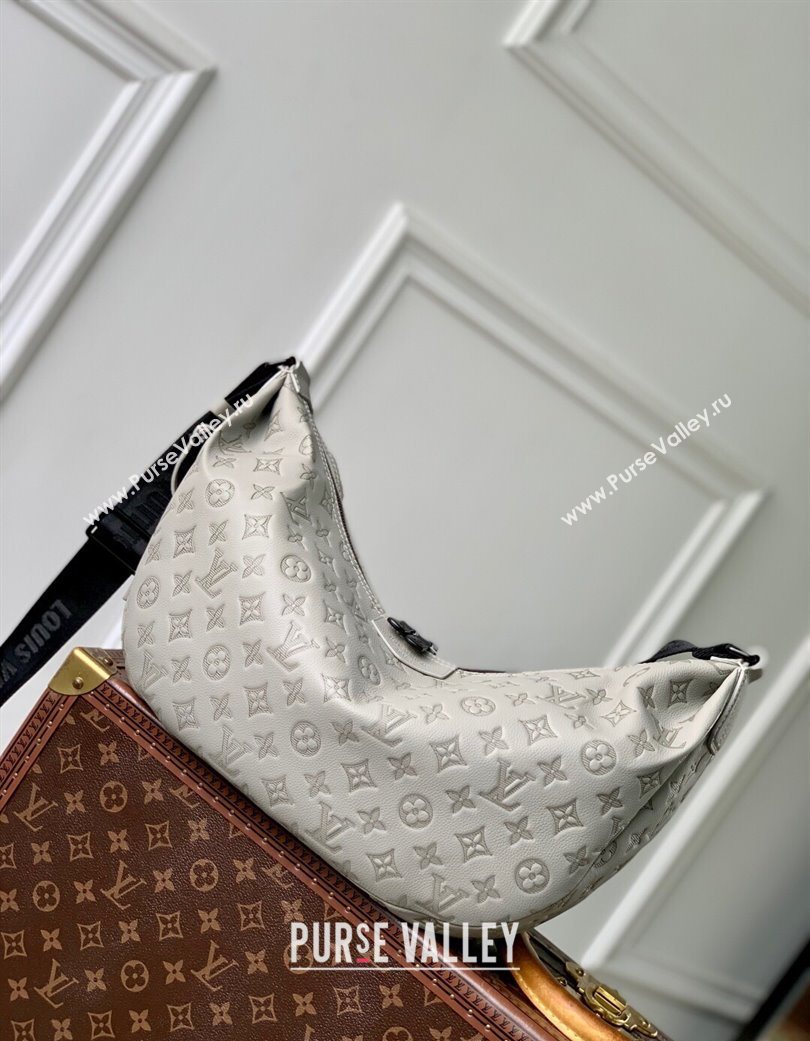 Louis Vuitton Hobo Hamac Bag in Sand Grey Monogram Shadow Leather M24468 2025 (KI-250702001)