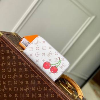 Louis Vuitton LV x TM Zippy Wallet in Cherry Monogram Canvas M14240 White 2025 (KI-250702004)