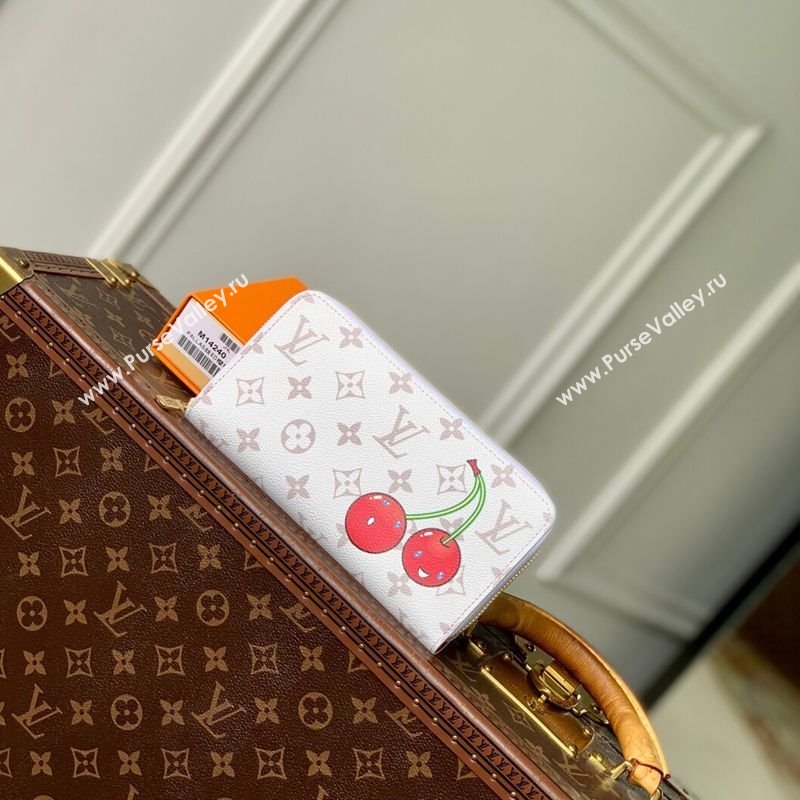 Louis Vuitton LV x TM Zippy Wallet in Cherry Monogram Canvas M14240 White 2025 (KI-250702004)