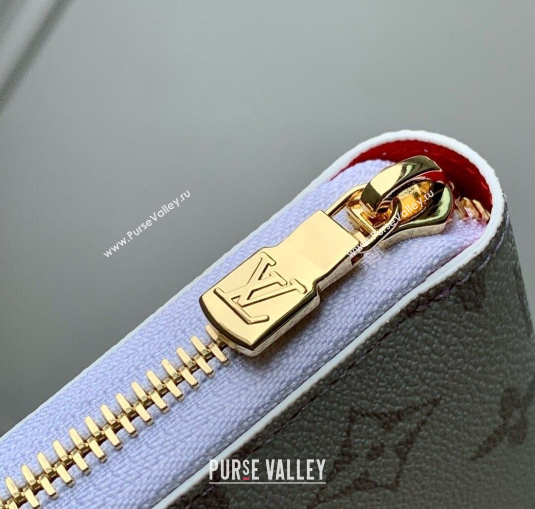 Louis Vuitton LV x TM Zippy Wallet in Cherry Monogram Canvas M14240 White 2025 (KI-250702004)