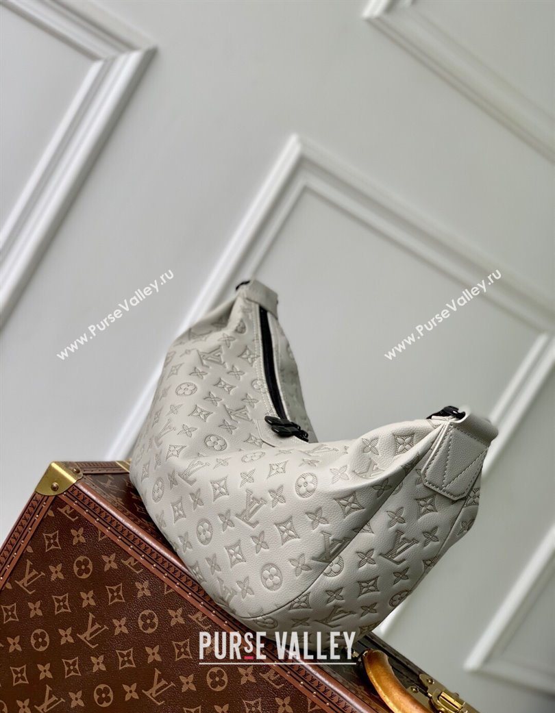 Louis Vuitton Hobo Hamac Bag in Sand Grey Monogram Shadow Leather M24468 2025 (KI-250702001)