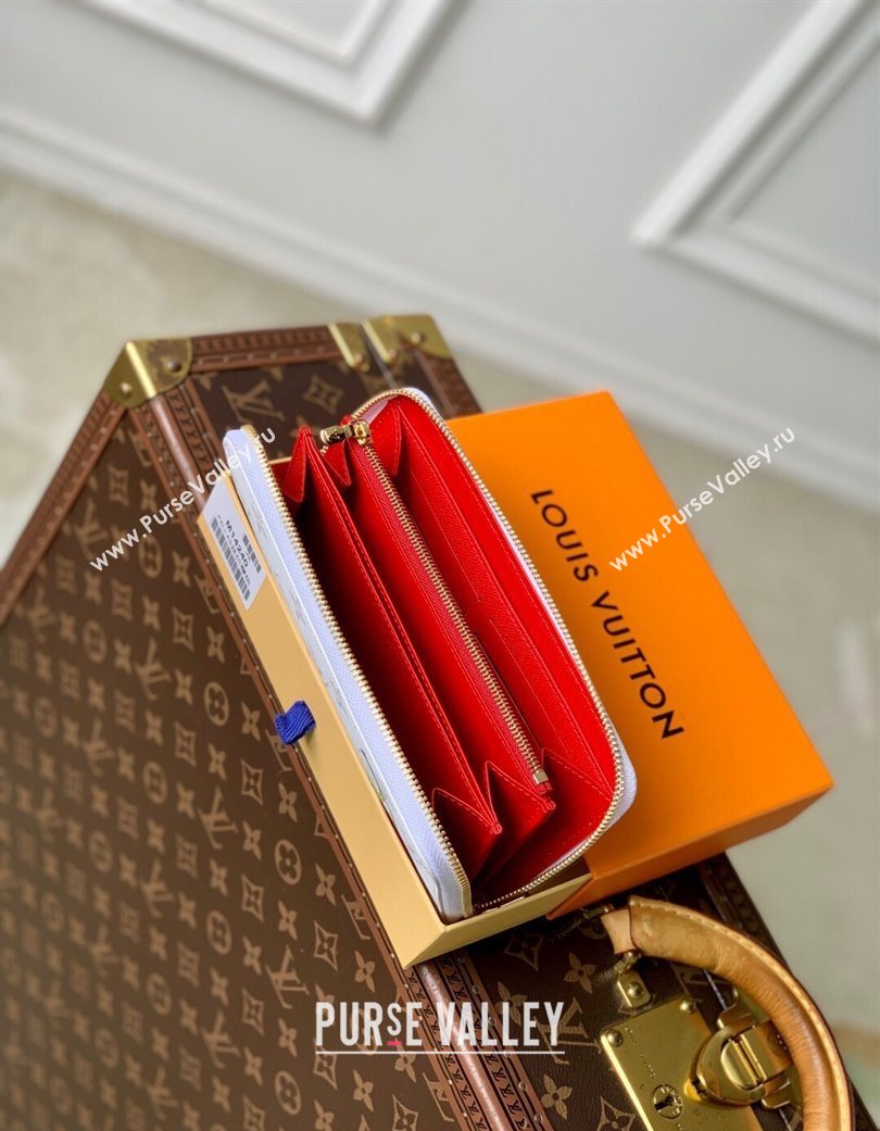 Louis Vuitton LV x TM Zippy Wallet in Cherry Monogram Canvas M14240 White 2025 (KI-250702004)