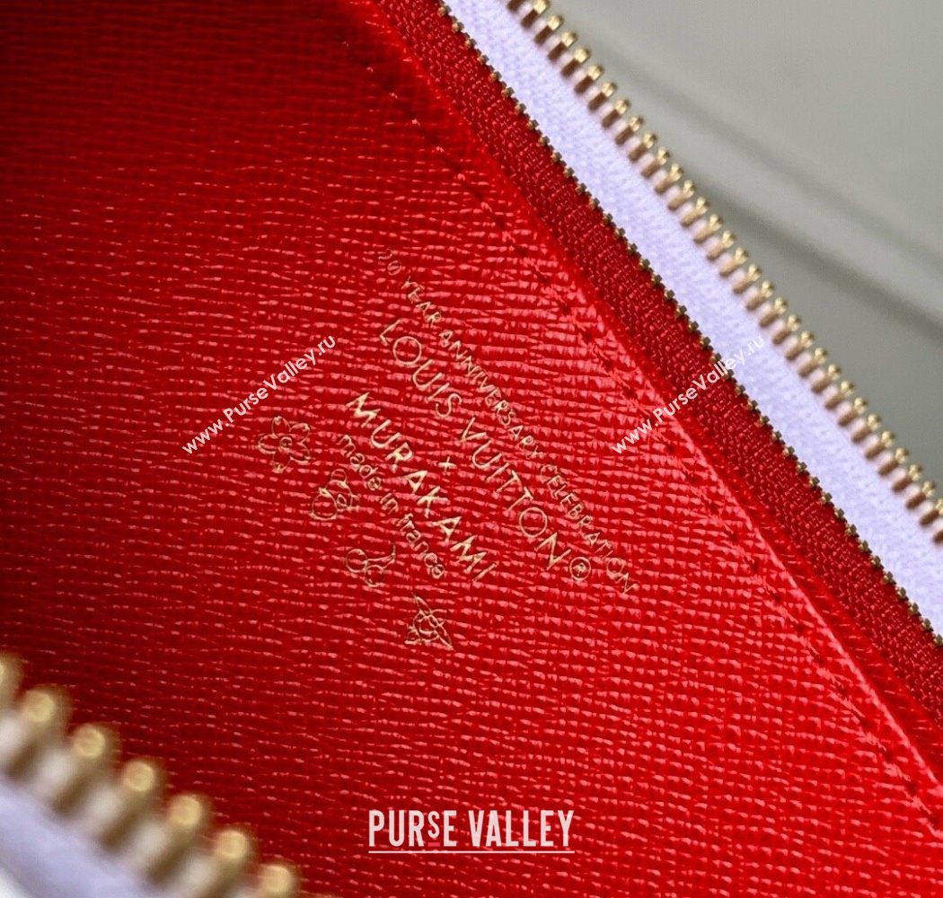 Louis Vuitton LV x TM Zippy Wallet in Cherry Monogram Canvas M14240 White 2025 (KI-250702004)