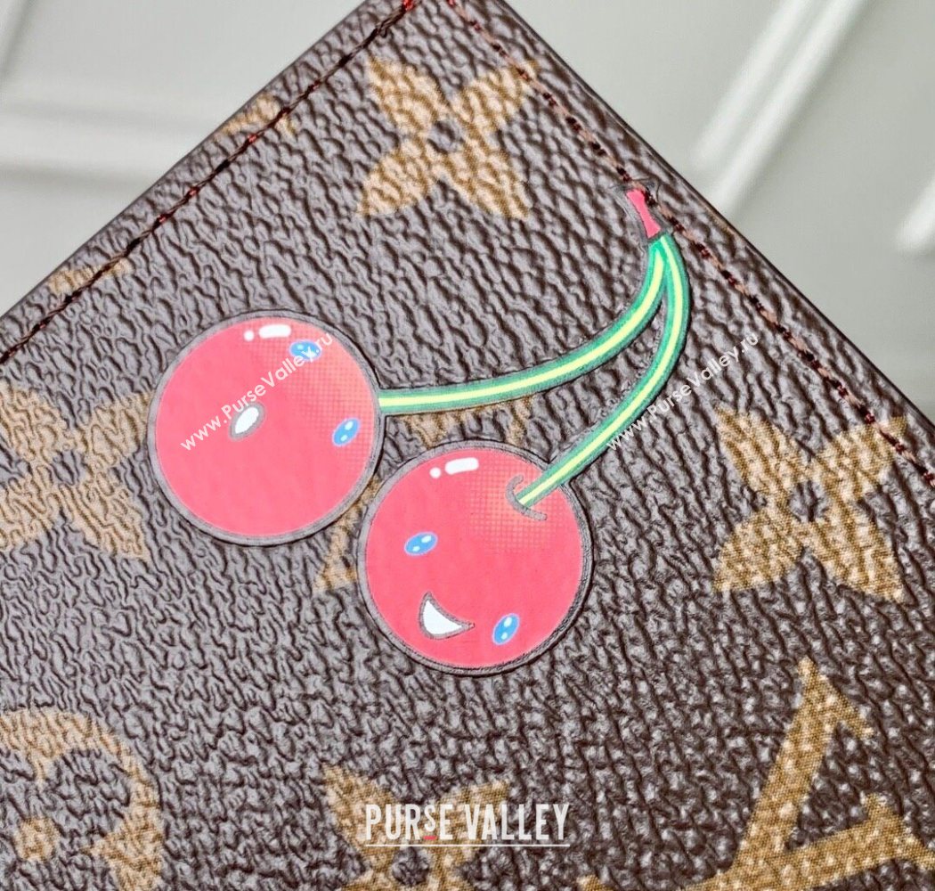 Louis Vuitton LV x TM Passport Cover in Cherry Monogram Canvas M13424 Brown 2025 (KI-250702005)