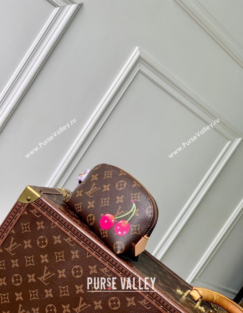 Louis Vuitton LV x TM Cosmetic Pouch in Cherry Monogram Canvas M47515 Brown 2025 (KI-250702006)