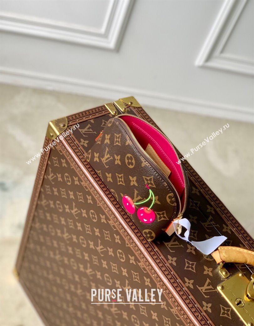 Louis Vuitton LV x TM Cosmetic Pouch in Cherry Monogram Canvas M47515 Brown 2025 (KI-250702006)