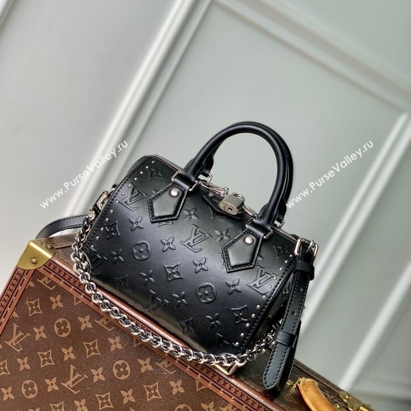 Louis Vuitton Speedy Trunk 20 bag in Black Monogram Leather M14575 2025 (KI-250702007)