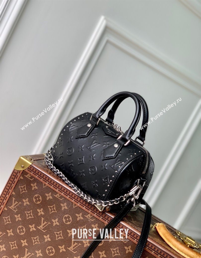 Louis Vuitton Speedy Trunk 20 bag in Black Monogram Leather M14575 2025 (KI-250702007)