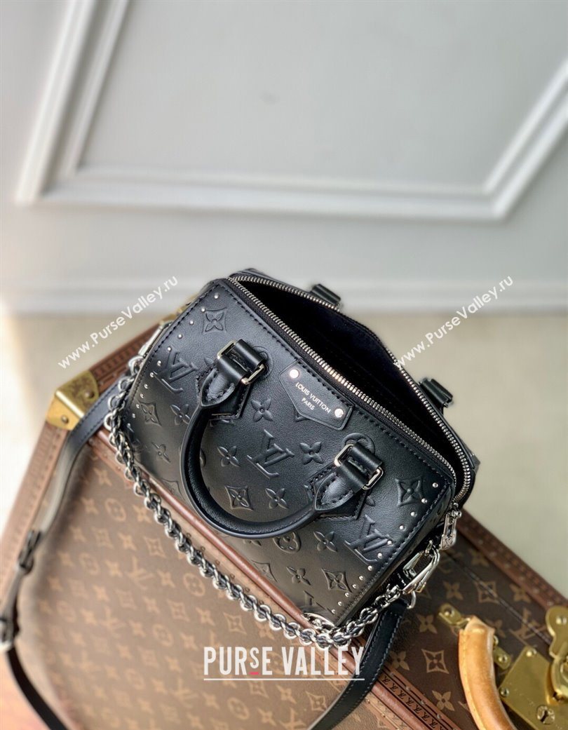 Louis Vuitton Speedy Trunk 20 bag in Black Monogram Leather M14575 2025 (KI-250702007)