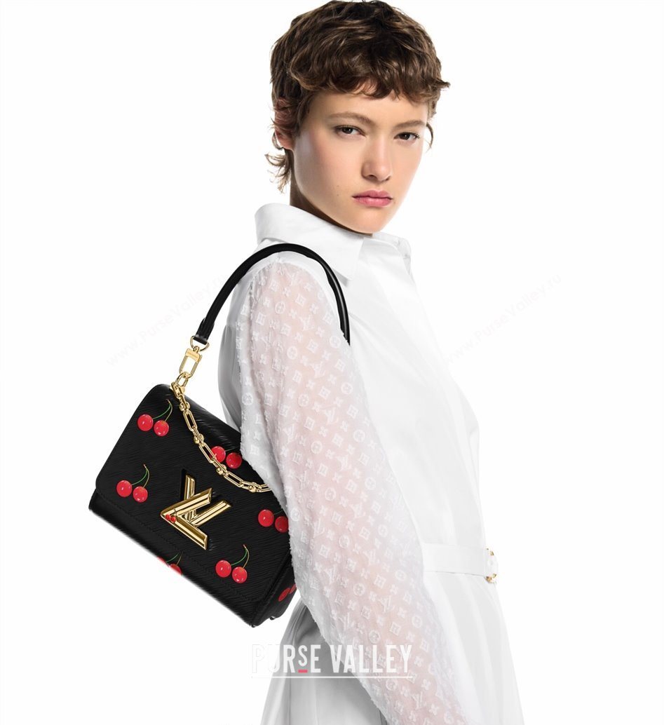 Louis Vuitton LV x TM Twist MM Bag in Black Cherry Epi leather M14094 2025 (KI-250702009)