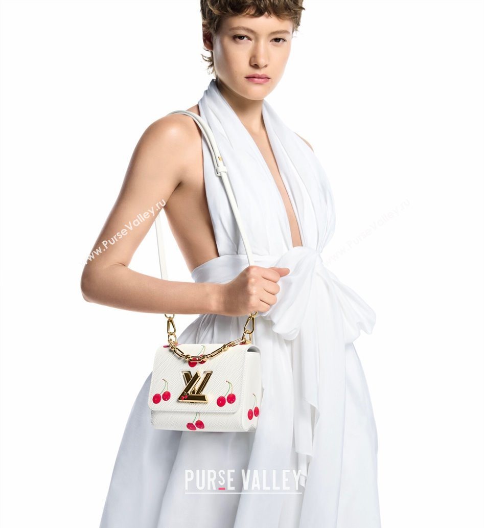 Louis Vuitton LV x TM Twist PM bag in White Cherry Epi Leather 2025 M13239 (KI-250702010)