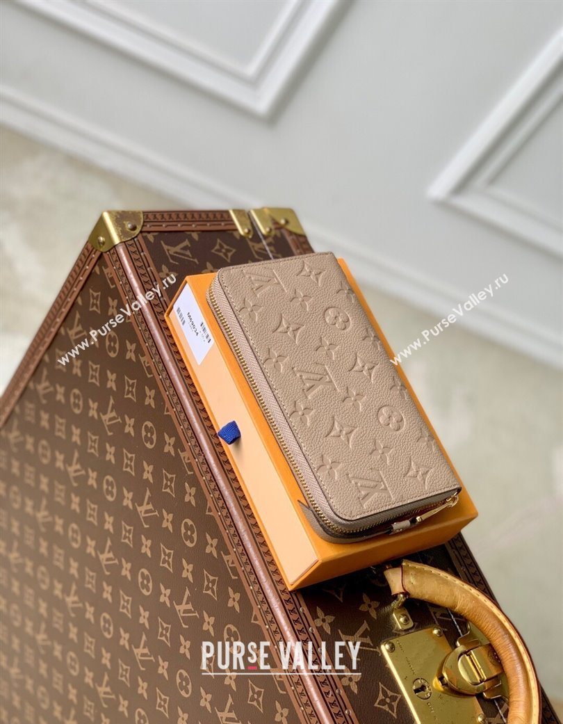Louis Vuitton Zippy Wallet in Beige Monogram Empreinte Leather M69034 2025 (KI-250701110)