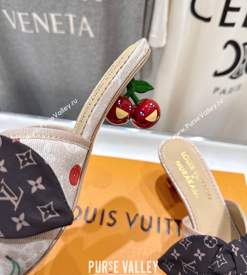 Louis Vuitton LV x TM Cherie Heel Slides Sandal 5.5cm in Monogram Denim with Bow Beige 2025 (MD-250712052)